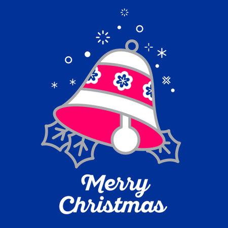 Merry Christmas Bell icon. New Year Card. Decoration icon for Merry Christmas and Happy New Year. Greeting card.のイラスト素材