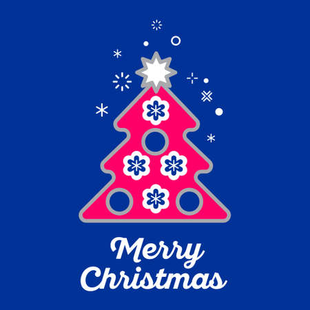 Merry Christmas icon. Christmas tree. New Year Card. Decoration icon for Merry Christmas and Happy New Year. Greeting card.のイラスト素材