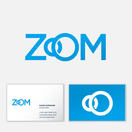 zoom icon. Letters O like camera lens. Identity, business card.のイラスト素材