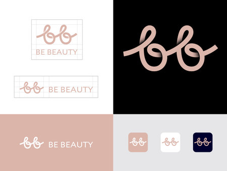 Letter B and letter B. B and B monogram like loops. Be Beauty for and skin care.のイラスト素材