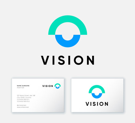vision  . Eyes clinic, ophthalmology emblem. Abstract symbol as an eye. business card.のイラスト素材