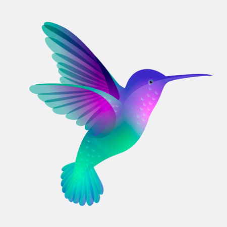 Humming-bird, colibri color transparent logo. Spa and resort emblem.のイラスト素材