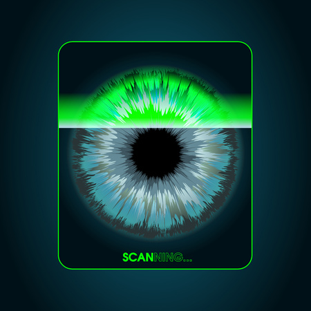 The scanning system of the retina, biometric security devicesのイラスト素材