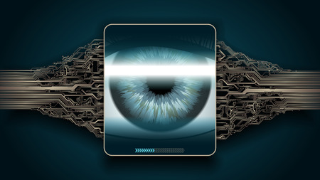 Retina scanning - digital security system, accessのイラスト素材