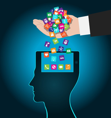 Hand loads icons head.のイラスト素材