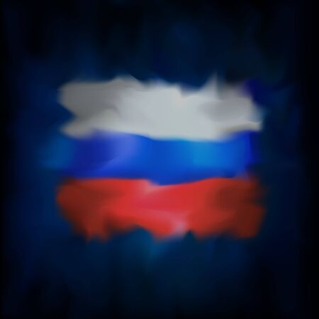 Abstract flag of russia on blue sky background for creative design. Russia flag banner design. Constitutional amendment. Graphic abstract background. Russian federation nation patriotic vector, templateのイラスト素材