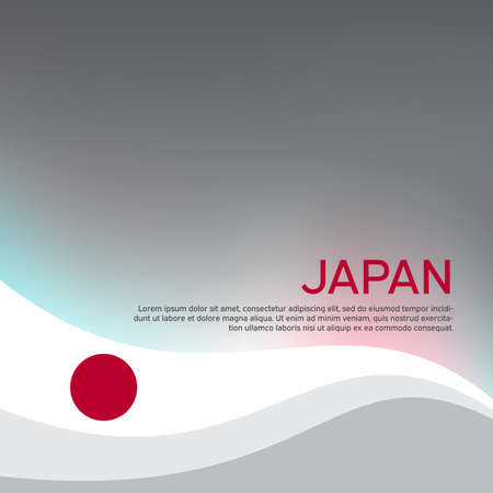 Cover, banner in the colors of japan. Background - japan wavy flag. Japanese flag design for business booklet, flyer, cover, posterのイラスト素材