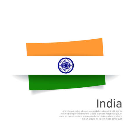 India flag in paper cut style. Creative background for patriotic holiday card design. National Poster. State Indian patriotic cover, flyer. Vector tricolor designのイラスト素材