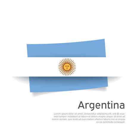 Argentina flag in paper cut style. Creative background for Argentina patriotic holiday card design. National Poster. Argentinian state patriotic cover, flyer. Vector designのイラスト素材
