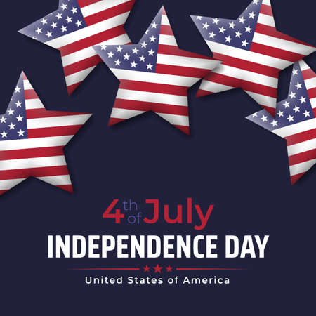 Banner 4th of july usa independence day. Fourth of july, USA national holiday. Dark background with...