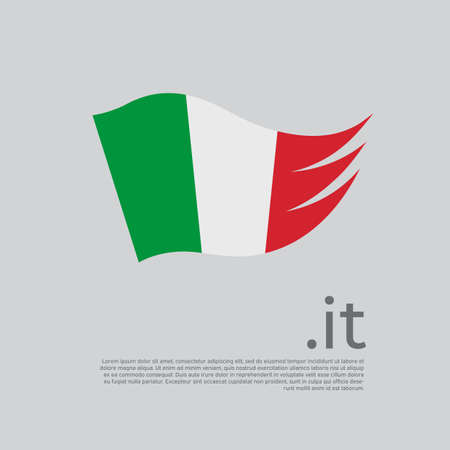 Italy flag. Vector stylized design national poster on a white background. Italian flag painted with abstract brush strokes with it domain, place for text. Tricolor. State patriotic banner italy, coverのイラスト素材
