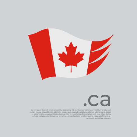 Canada flag. Canadian flag painted with abstract brush strokes on a white background. Vector stylized design national poster with ca domain, place for text. State patriotic banner canada, coverのイラスト素材