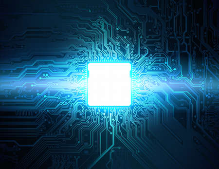 Printed circuit board, motherboard. Abstract technological background. Computer technology,...