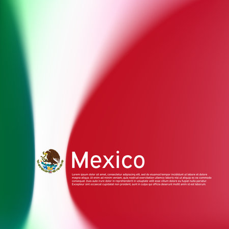 Mexico flag background. Blurred pattern in the colors of the mexican flag, business booklet. National banner, poster of Mexico. State patriotic cover, flyer. Vector template designのイラスト素材