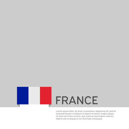 France flag background. State patriotic French banner, cover. Document template with france flag on white background. National poster Business booklet. Vector illustration, simple laconic designのイラスト素材