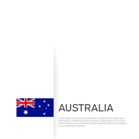 Australia flag background. State patriotic australian banner, cover. Document template with australia flag on white background. National poster Business booklet. Vector illustration, simple designのイラスト素材