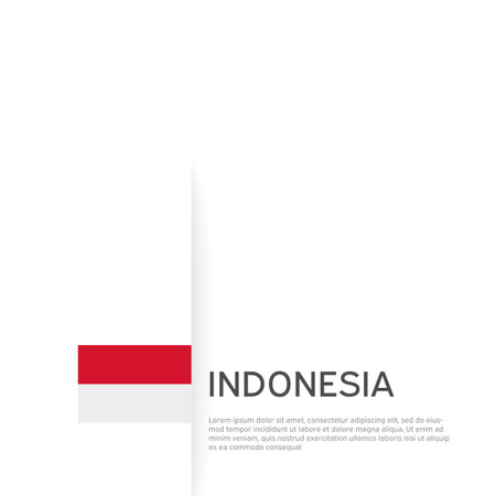 Indonesia flag background. State patriotic indonesian banner, cover. Document template with indonesia flag on white background. National poster Business booklet. Vector illustration, simple designのイラスト素材