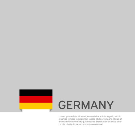 Germany flag background. State patriotic german banner, cover. Document template with germany flag on white background. National poster Business booklet. Vector illustration, simple laconic designのイラスト素材