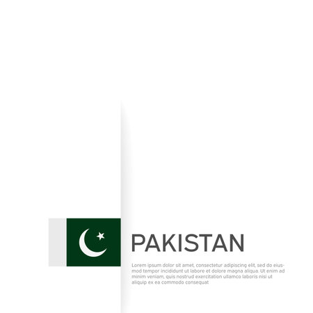 Pakistan flag background. State patriotic pakistani banner, cover. Document template with pakistan flag on white background. National poster Business booklet. Vector illustration, simple designのイラスト素材