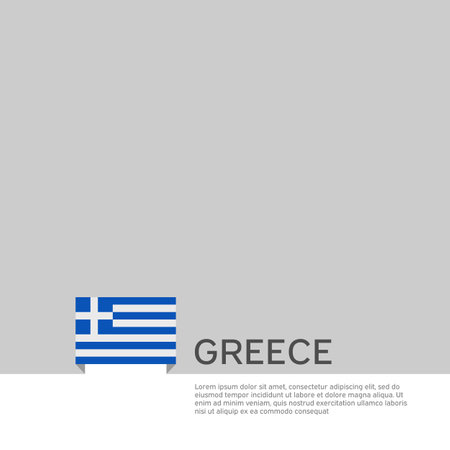 Greece flag background. State patriotic greek banner, cover. Document template with greece flag on white background. National poster Business booklet. Vector illustration, simple designのイラスト素材