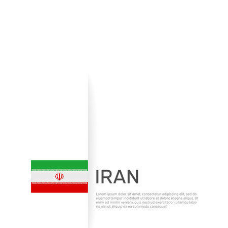 Iran flag background. State patriotic Iranian banner, cover. Document template with iran flag on white background. National poster Business booklet. Vector illustration, simple designのイラスト素材