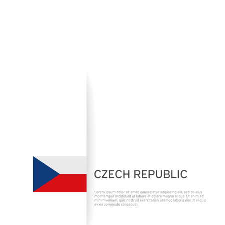 Czech republic flag background. State patriotic Czechia banner, cover. Document template, Czech republic flag on white background. National poster Business booklet. Vector illustration, simple designのイラスト素材