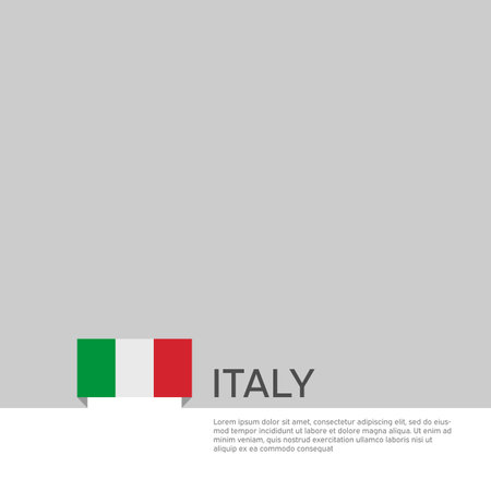 Italy flag background. State patriotic Italian banner, cover. Document template with Italy flag on white background. National poster Business booklet. Vector illustration, simple designのイラスト素材