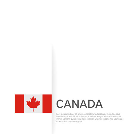 Canada flag background. State patriotic Canadian banner, cover. Document template with canada flag on white background. National poster Business booklet. Vector illustration, simple designのイラスト素材