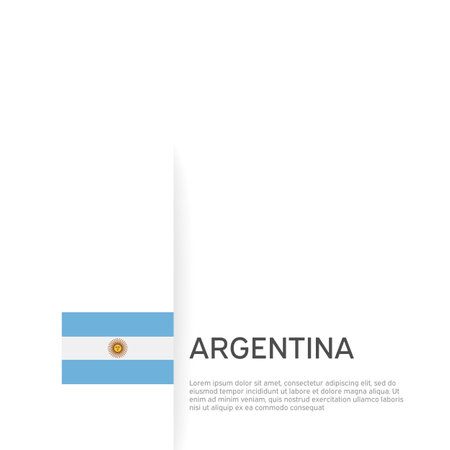 Argentina flag background. State patriotic Argentinian banner, cover. Document template with Argentina flag on white background. National poster Business booklet. Vector illustration, simple designのイラスト素材