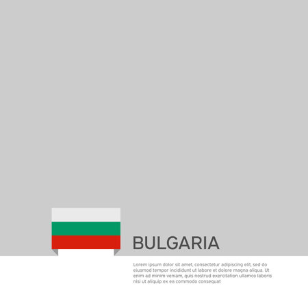 Bulgaria flag background. State patriotic Bulgarian banner, cover. Document template with Bulgaria flag on white background. National poster Business booklet. Vector illustration, simple designのイラスト素材