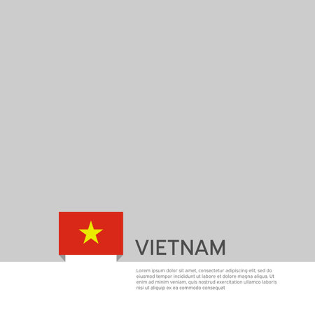 Vietnam flag background. State patriotic vietnamese banner, cover. Document template with Vietnam flag on white background. National poster Business booklet. Vector illustration, simple designのイラスト素材