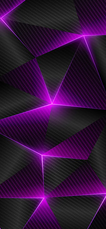 Carbon fiber low poly background. Abstract geometric smartphone wallpaper, bright shining lines, triangle. Gray purple low poly triangles background. Vector illustrationのイラスト素材