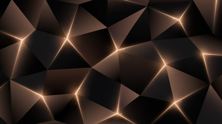 chocolate abstract background. Brown warm wallpaper. Coffee color. Geometric low poly metal background monochrome chocolate triangles backdrop polygonal design. Vector illustrationのイラスト素材