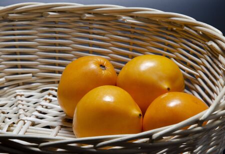 Garcinia dulcis in the basketの写真素材