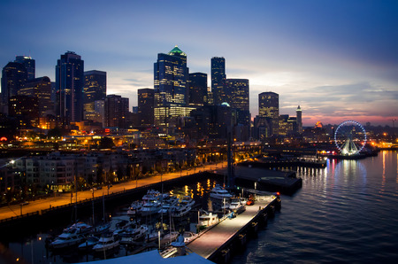 Seattle landscape view in the morningの写真素材