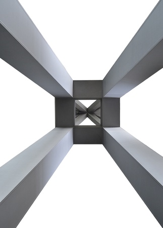 Looking up high pole building の写真素材