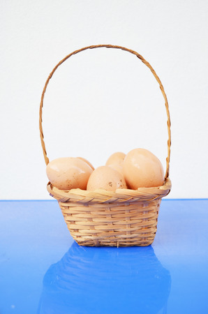 Eggs in basketの写真素材