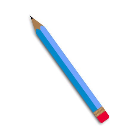 Blue pencil on white backgroundのイラスト素材