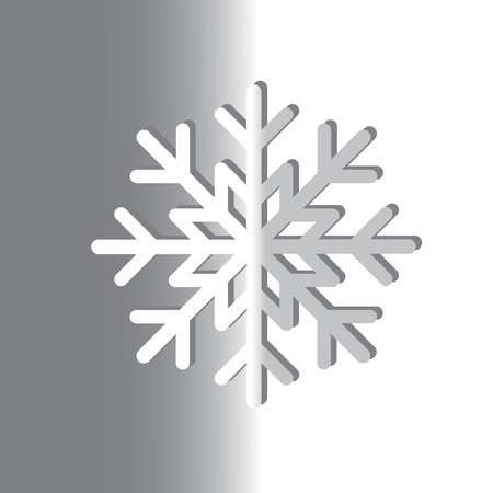 Snowflake on gray white background shadow vectorのイラスト素材