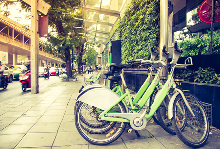 Public bike on the street の写真素材