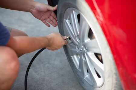 Driver check tire pressures  and inflate the tire 