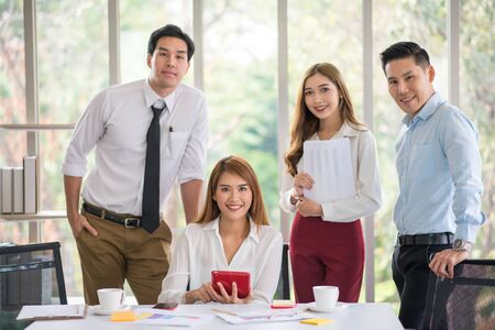 Asian business coworker people talking in the meeting room の写真素材