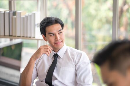 Asian business coworker people talking in the meeting roomの写真素材