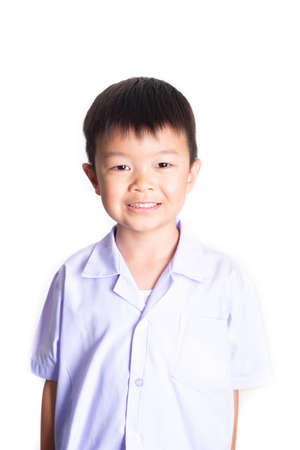 Kindergarden school boy with uniform smilingの写真素材