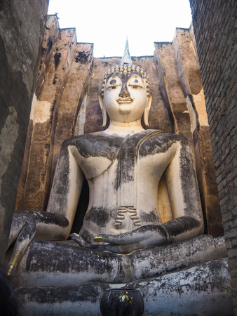 Wat Si Chum is a temple where Phra Atchana, In Sukhothai historical park in Thailandのeditorial素材
