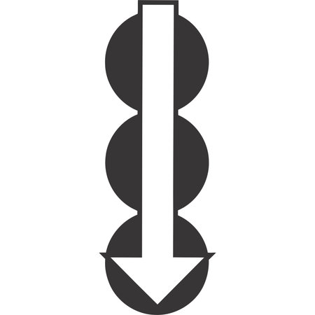 Arrow down black icon. Vector illustration isolated on white background.のイラスト素材