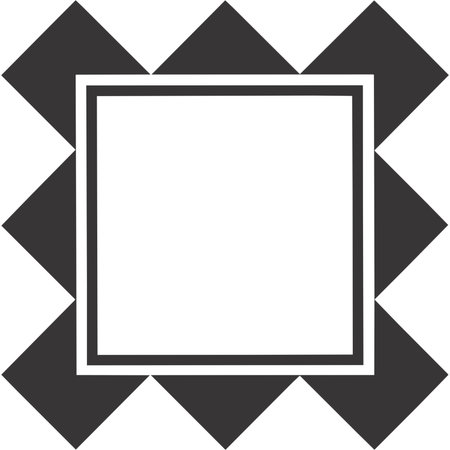 Black and white square border frame with copy space. Vector illustration.のイラスト素材