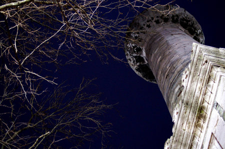 Night view of a mosque at Istanbulの写真素材