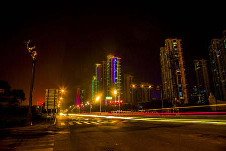 Night view of Tengzhou Countyのeditorial素材