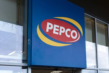 Bardejov, Slovakia - November 11, 2019: Pepco logo on the front of the store. Pepco is a European...